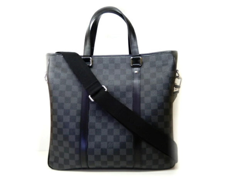 LOUIS VUITTON Tadao Handbag Damier Graphite Black